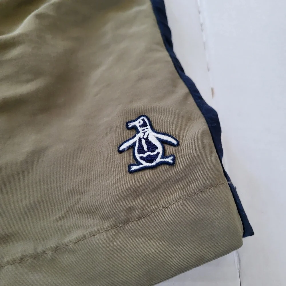 An Original Penguin‎ Travertine Shorts Mens 30 Olive Tan Navy OPHB0023OP NWT